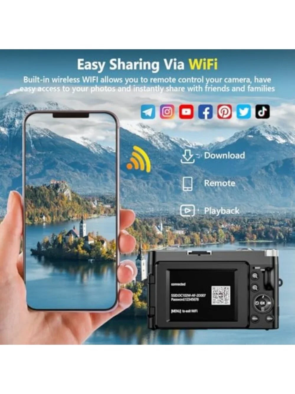 64MP 4K Digital Camera with Autofocus & WiFi - Perfect for Photography